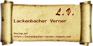 Lackenbacher Verner névjegykártya